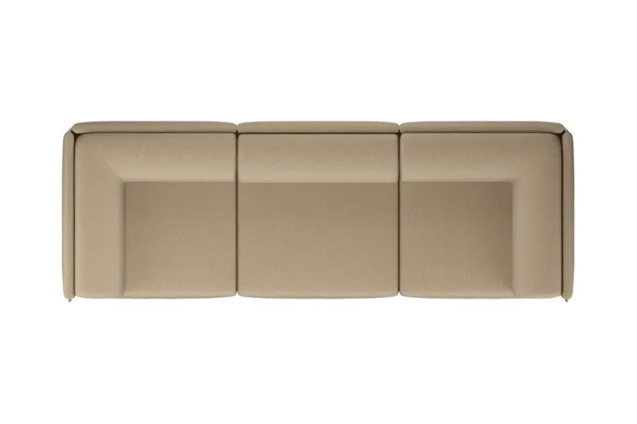 Sofá de 3 plazas Palo Block con reposabrazos Low 295 cm, Beige