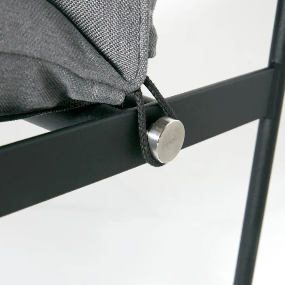 Sofá de 2 plazas Slow, Sunbrella gris-base de acero en color negro