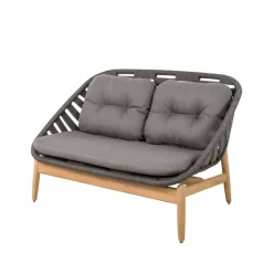 Sofá de 2 plazas Strington teca, Cane-Line AirTouch grey