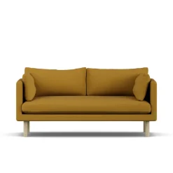 Sofá Linnevik, Luiza Mustard 3972-roble blanco aceitado, 2 plazas