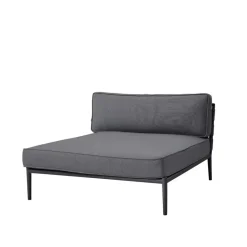Sofá modular Conic, Cane-Line Airtouch grey, diván, incl. cojines