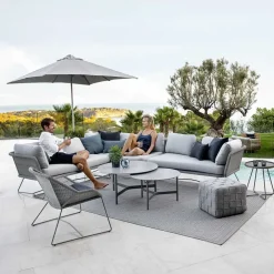 Sofá modular Horizon, Cane-Line Natté light grey, izquierda