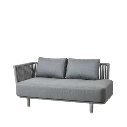 Sofá modular Moments, 2 plazas grey, derecho, Cane-Line soft rope