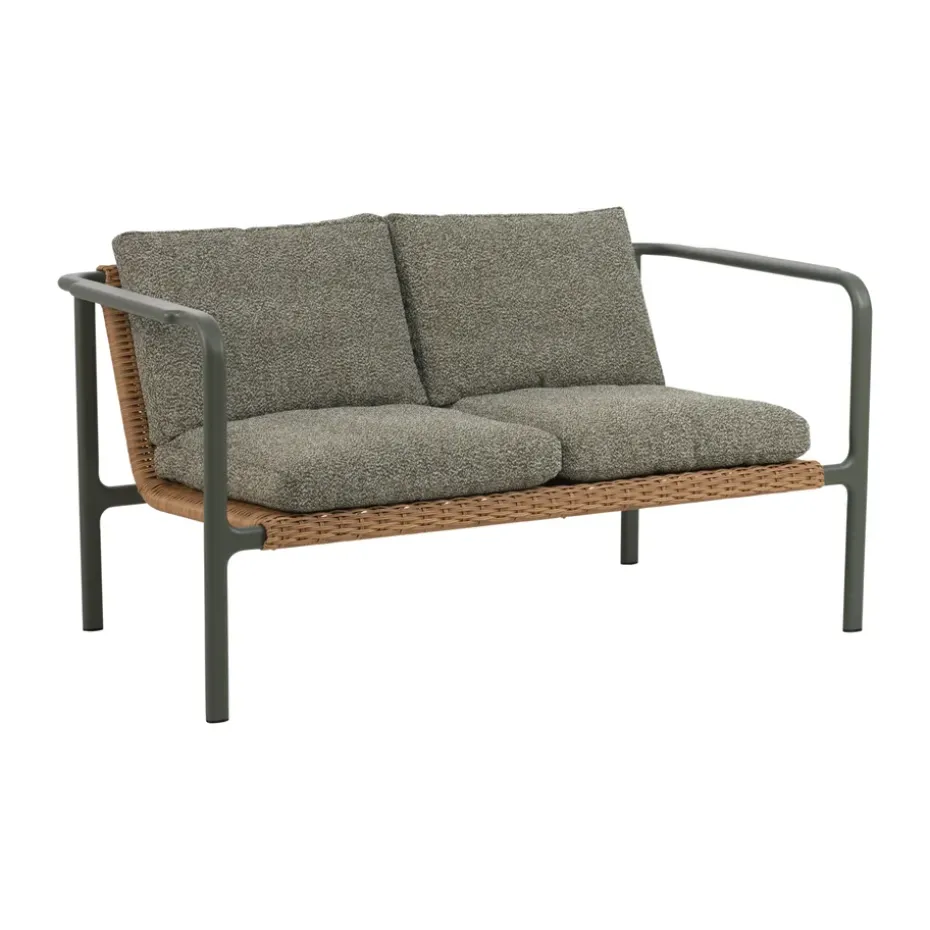 Sofá Motty, Nordic green-teddy verde, 2 plazas