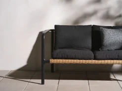 Sofá Motty, Svart-teddy black, 2 plazas