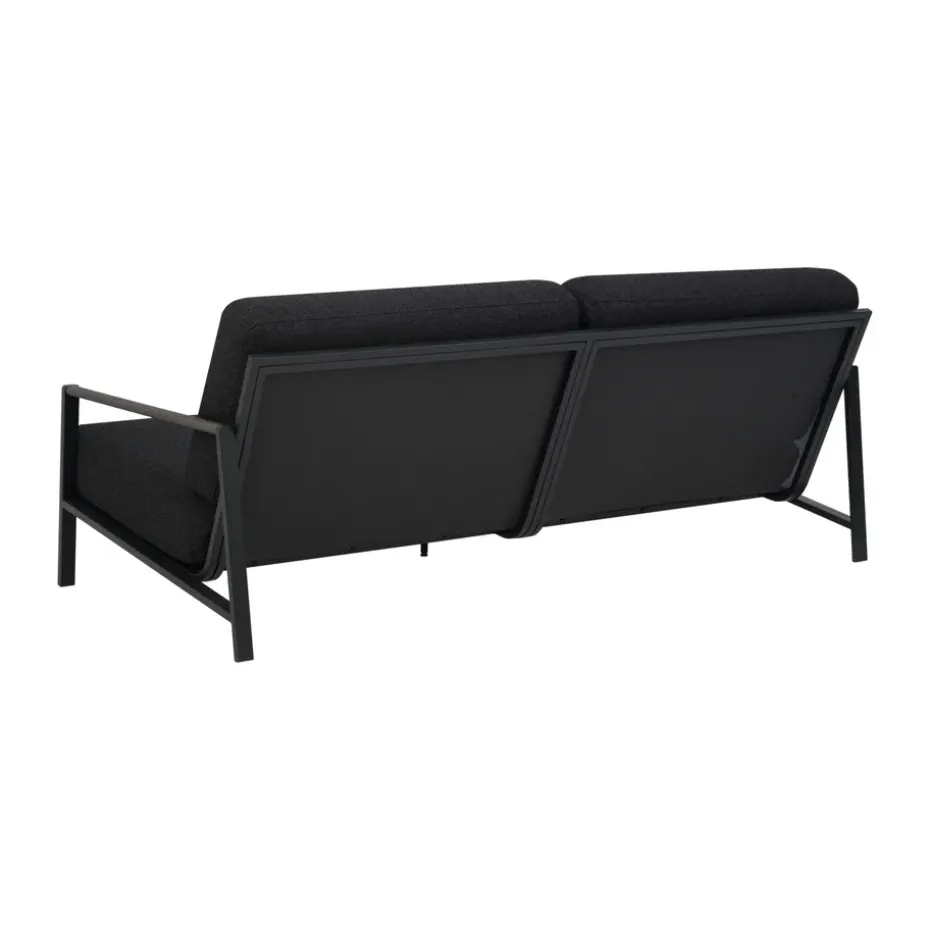 Sofá Naos, Negro-teddy black, 2,5 plazas