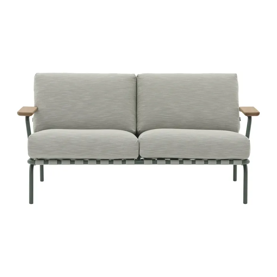 Sofá Settle de 2 plazas, Ribbed Weave 2 Dark green