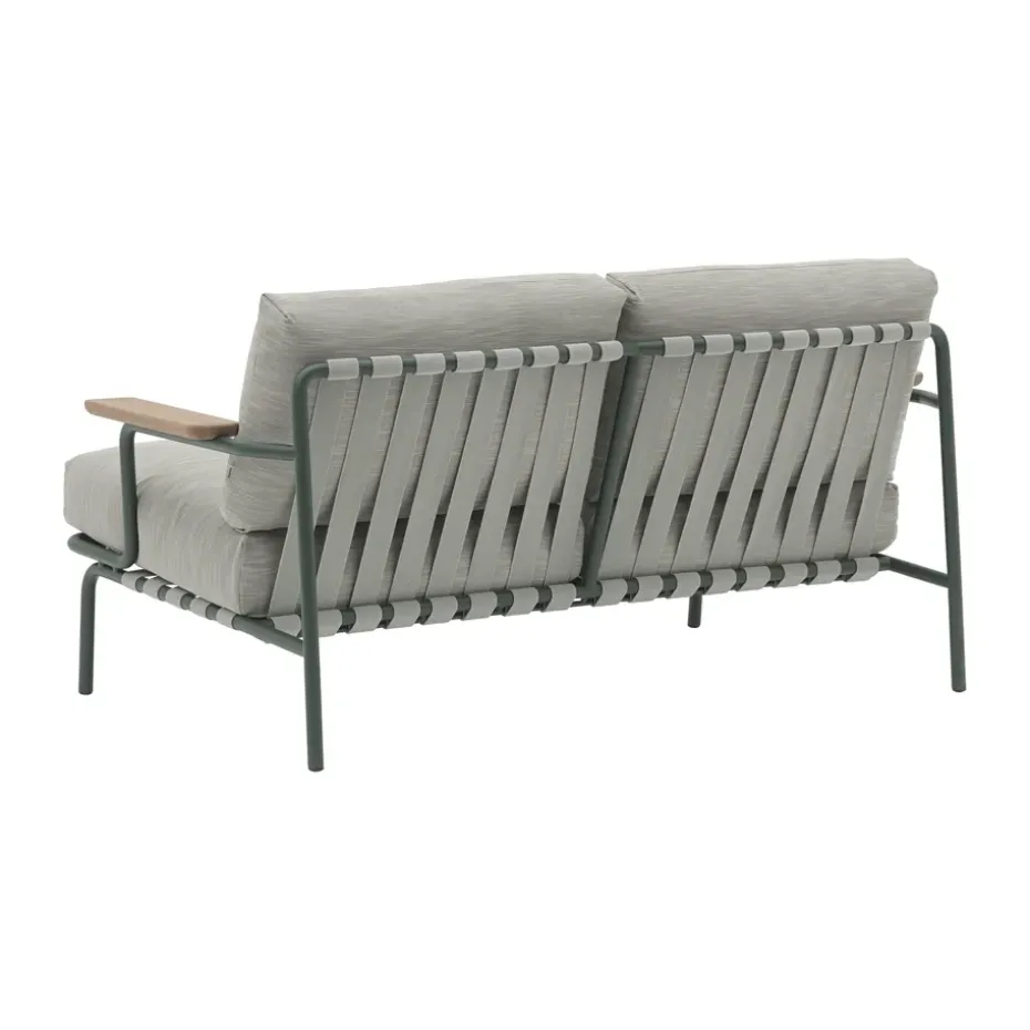 Sofá Settle de 2 plazas, Ribbed Weave 2 Dark green
