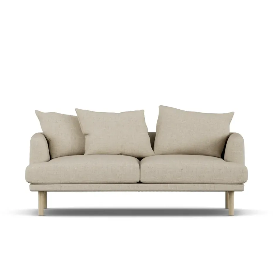 Sofá Sjövik, Bern Beige 0341-roble blanco aceitado, 2,5 plazas
