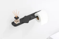 Soporte de papel higiénico con estante MindSet, Mineral Infinite Grey