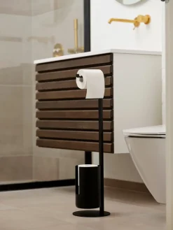 Soporte de papel higiénico de pie Rim, Black