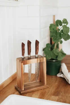 Soporte para cuchillos Kaira 23,4 cm, Madera de acacia