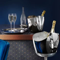 Soporte para enfriador de botellas champán Drift, acero inoxidable