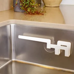 Soporte para paño de cocina y esponja con ventosa, Blanco