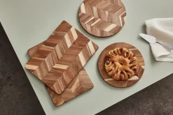 Tabla de cortar Herringbone Ø28 cm, acacia