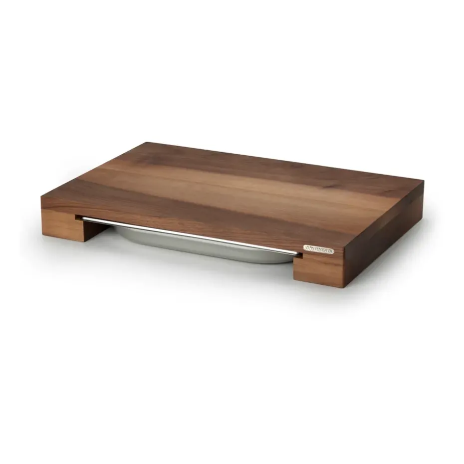 Tabla de cortar nogal con 1 bandeja, 32x48 cm