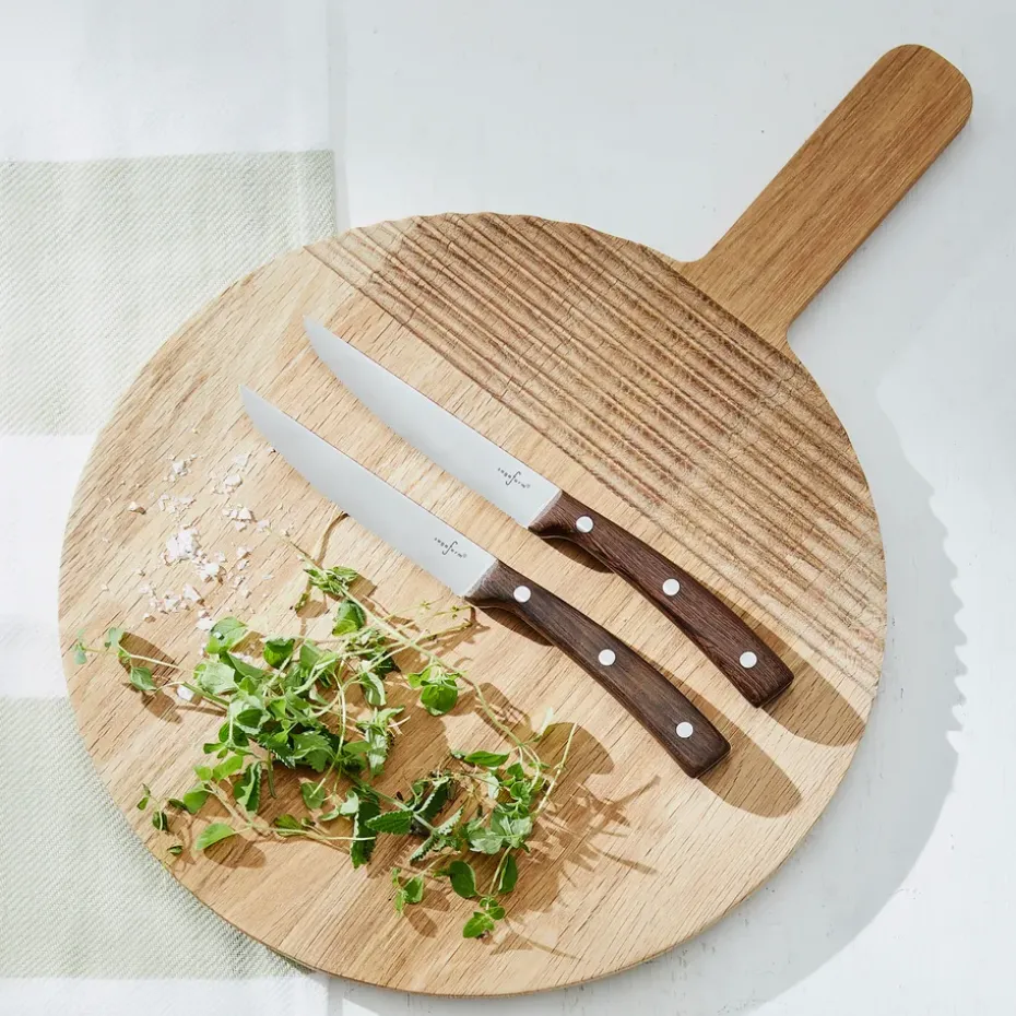 Tabla de cortar redonda con asa Nature bambú, Ø30 cm