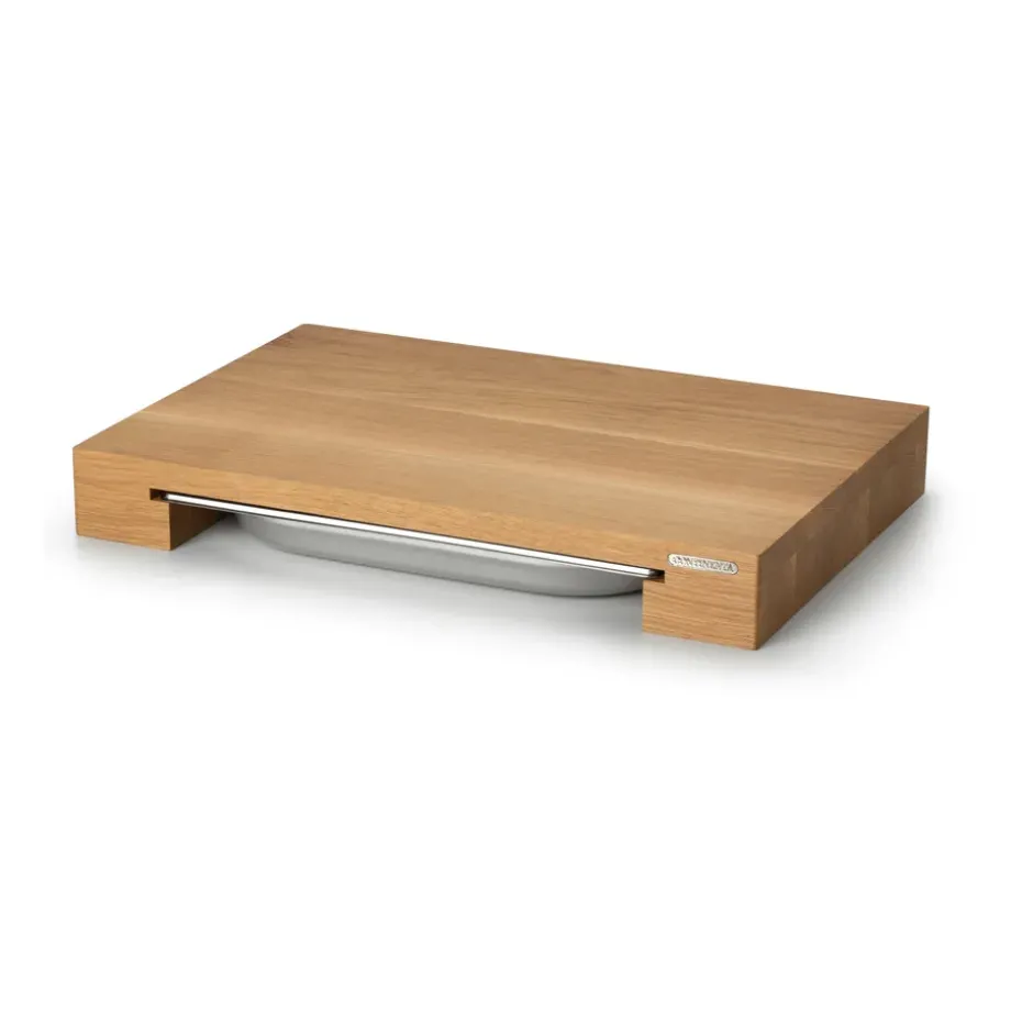 Tabla de cortar roble con 1 bandeja, 32x48 cm