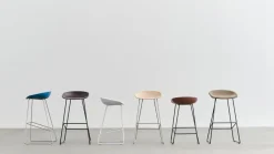 Taburete bajo About a Stool 38, 2.0, Ladrillo suave-estructura de acero blanco