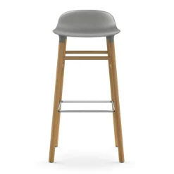 Taburete de bar con patas de roble Form , gris