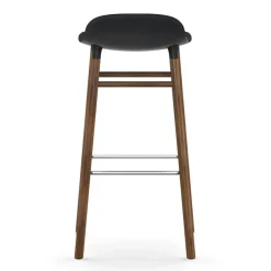 Taburete de bar con patas de nogal Form, negro