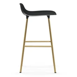 Taburete de bar con patas de bronce Form, Negro