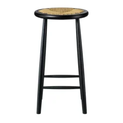 Taburete de bar J165C Counter Round, Oak black painted-nature