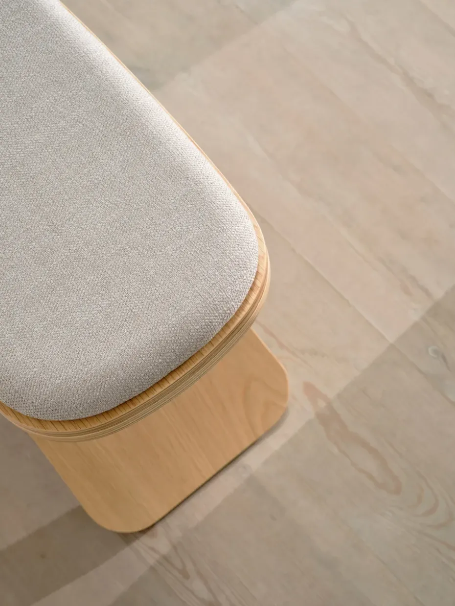 Taburete Luno 48×28×72 cm, Roble-beige textil