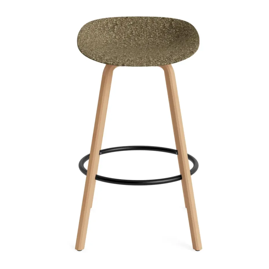 Taburete Mat Barstool 75 cm, Seaweed-beech-black steel