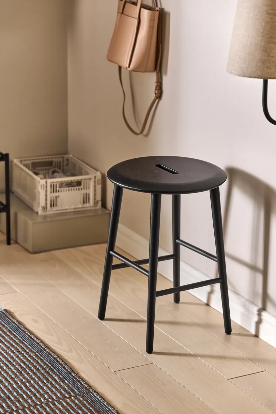 Taburete Norrabo 53 cm, Roble lacado en negro