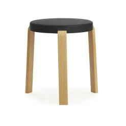 Taburete Tap, negro-roble