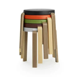 Taburete Tap, negro-roble