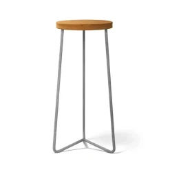 Taburete V-1, Teca-estructura de acero galvanizado en caliente, 63 cm
