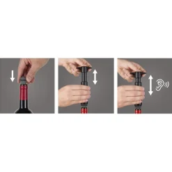 Tapón para vino y bomba de vacío, Negro