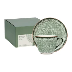 Taza 40 cl y platillo Ø20 cm Ostindia Floris, Verden