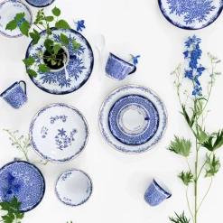 Taza 40 cl y platillo Ø20 cm Ostindia Floris, Azuln