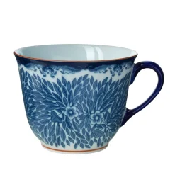 Taza 40 cl y platillo Ø20 cm Ostindia Floris, Azuln