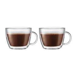 Taza café con leche con asa Bistro doble pared 45 cl, set de 2