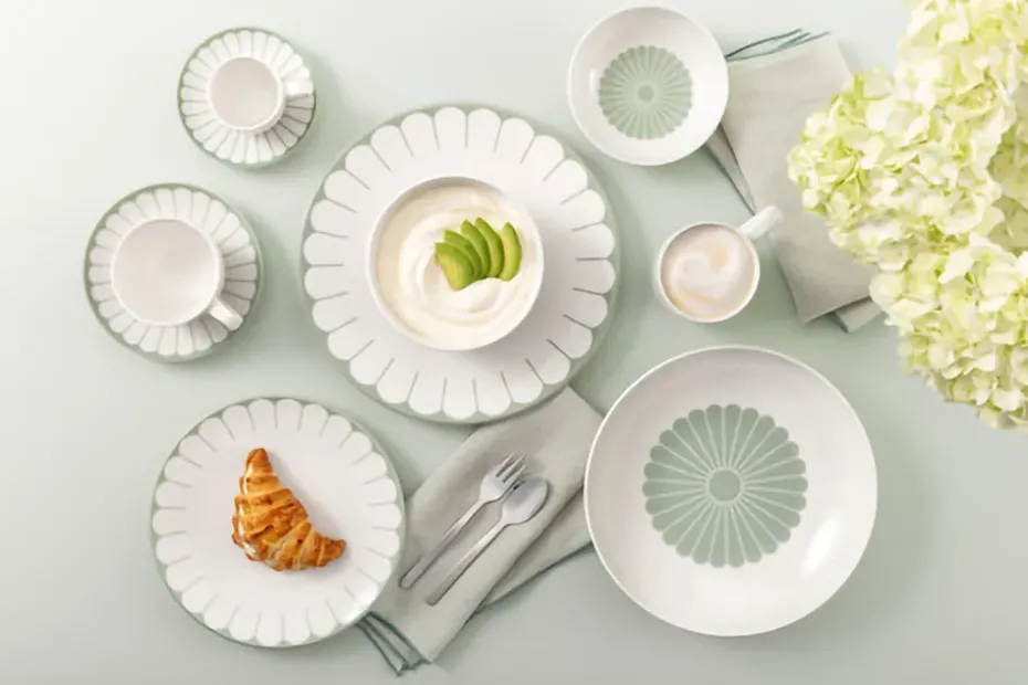 Taza de espresso Fleur 7 cl, White-green