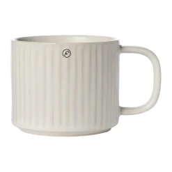 Taza de té acanalada Ernst 36 cl, Blanco natural