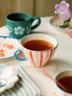 Taza de té de cerámica Rice, Stripes