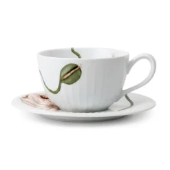 Taza de té y platillo Hammershøi Poppy 38 cl, blanco