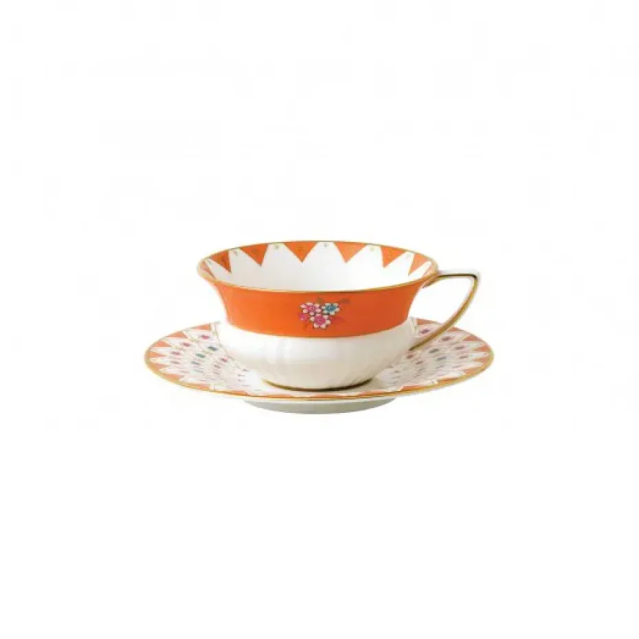 Taza de té y platillo Wonderlust, peony diamond