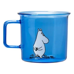 Taza de vidrio Moomin 35 cl, azul