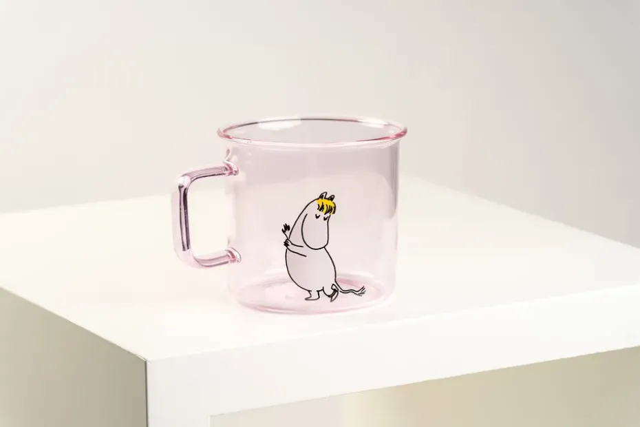 Taza de vidrio Snorkmaiden 35 cl, Rosa