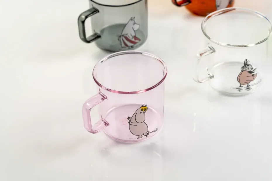 Taza de vidrio Snorkmaiden 35 cl, Rosa