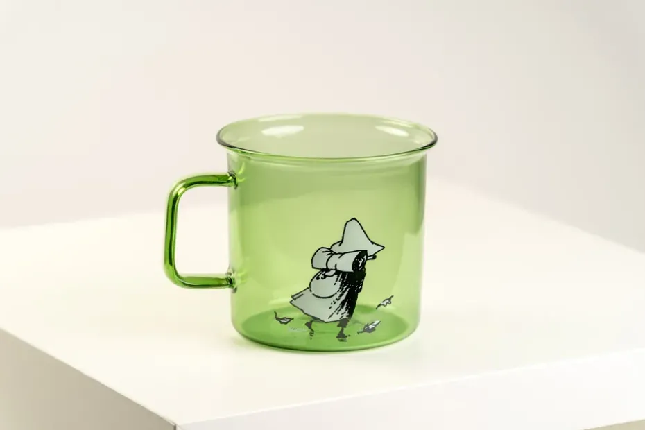 Taza de vidrio Snufkin 35 cl, verde
