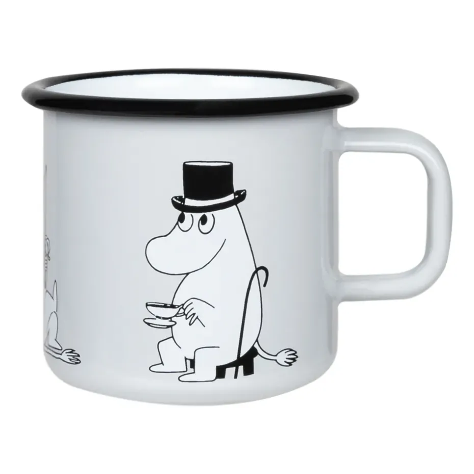 Taza esmaltada papá Moomin 37 cl, gris