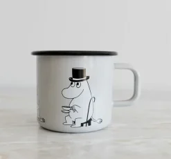 Taza esmaltada papá Moomin 37 cl, gris