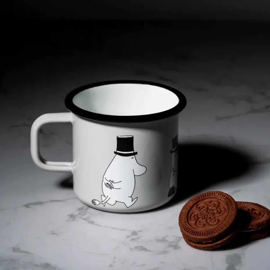 Taza esmaltada papá Moomin 37 cl, gris